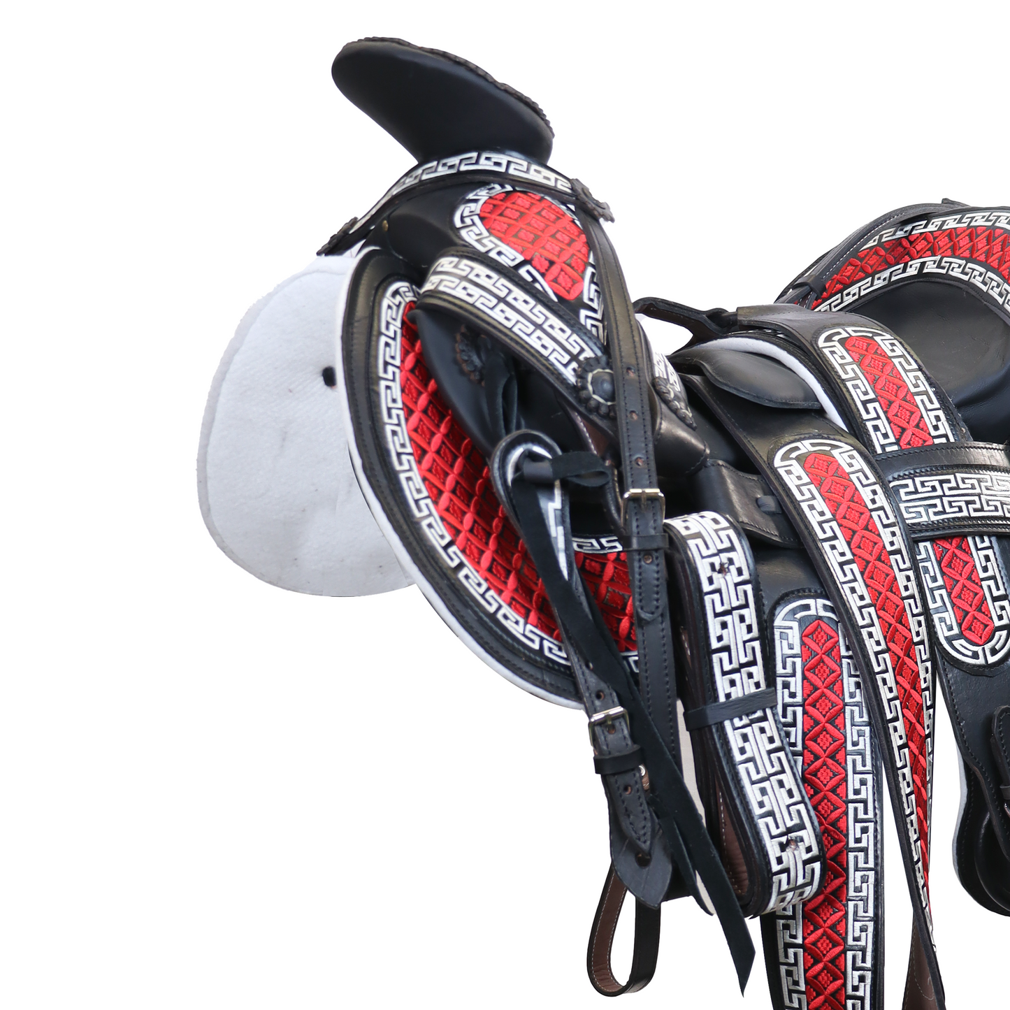 Montura Bordada Cola De Pato Roja HW815