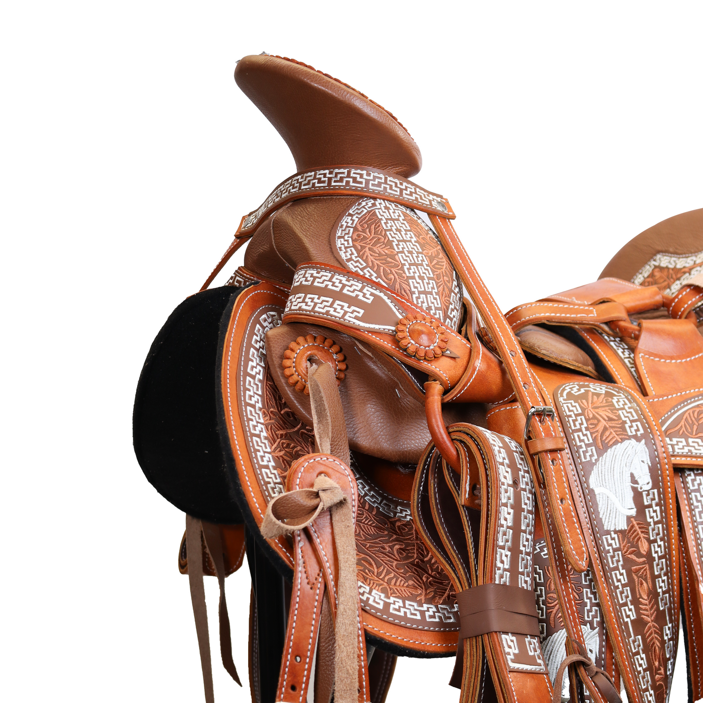 Montura Bordada Cola De Pato Miel HW813