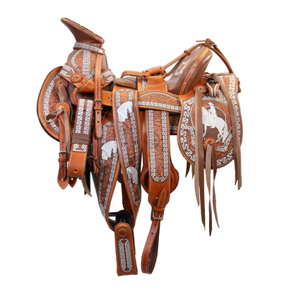 Montura Bordada Cola De Pato Miel HW813