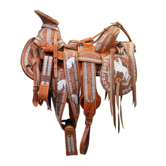 Montura Bordada Cola De Pato Miel HW813