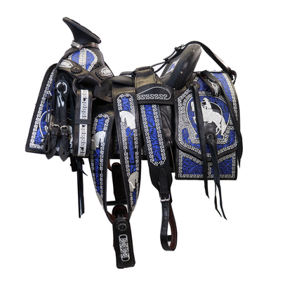 Montura Bordada Cuadrada Azul HW814