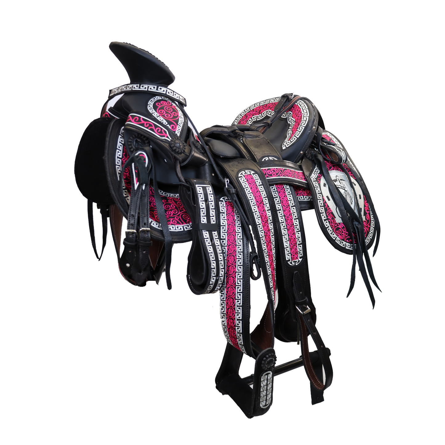 Montura Bordada Cola De Pato Rosa HW810