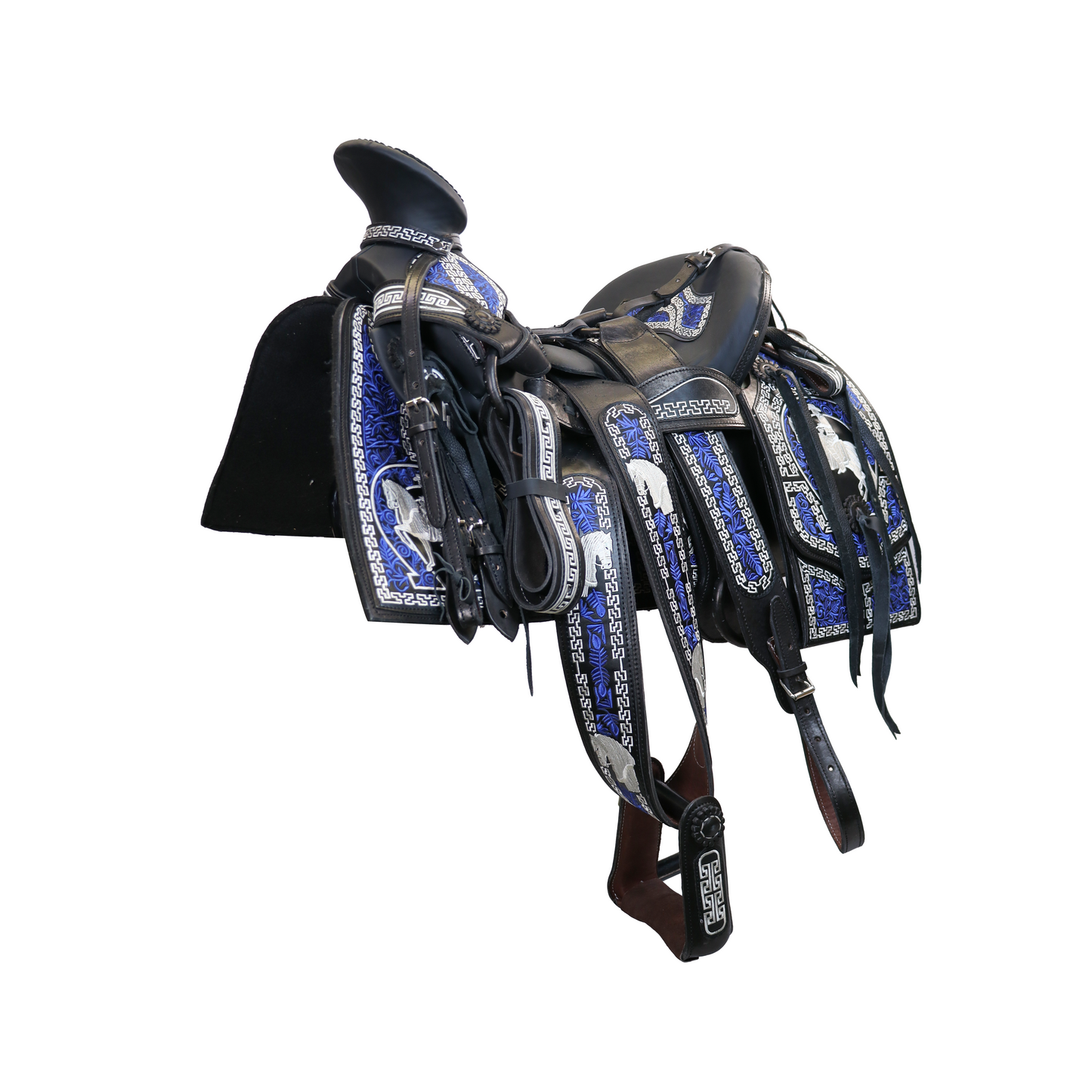 Montura Bordada Cuadrada Azul HW814