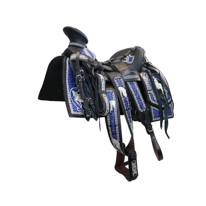 Montura Bordada Cuadrada Azul HW814