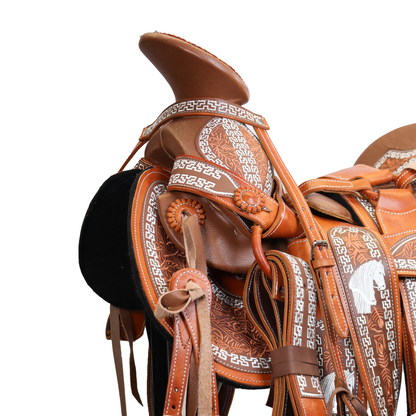 Montura Bordada Cola De Pato Miel HW813