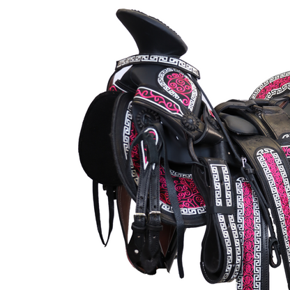 Montura Bordada Cola De Pato Rosa HW810