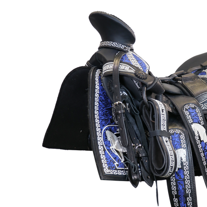 Montura Bordada Cuadrada Azul HW814